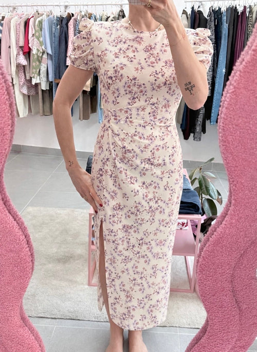 Abito midi fluido fantasia