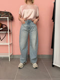 Jeans donna chiaro con chiusura diagonale Lokita