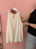Top donna in viscosa con scollo all’americana