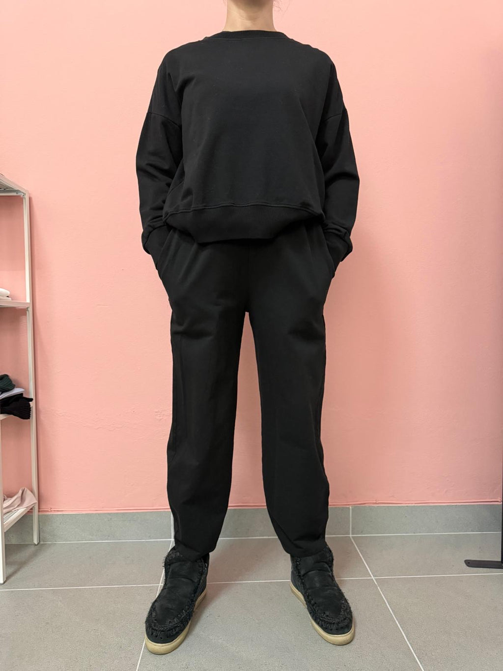 Completo Felpa e Pantalone Nero Susy Mix