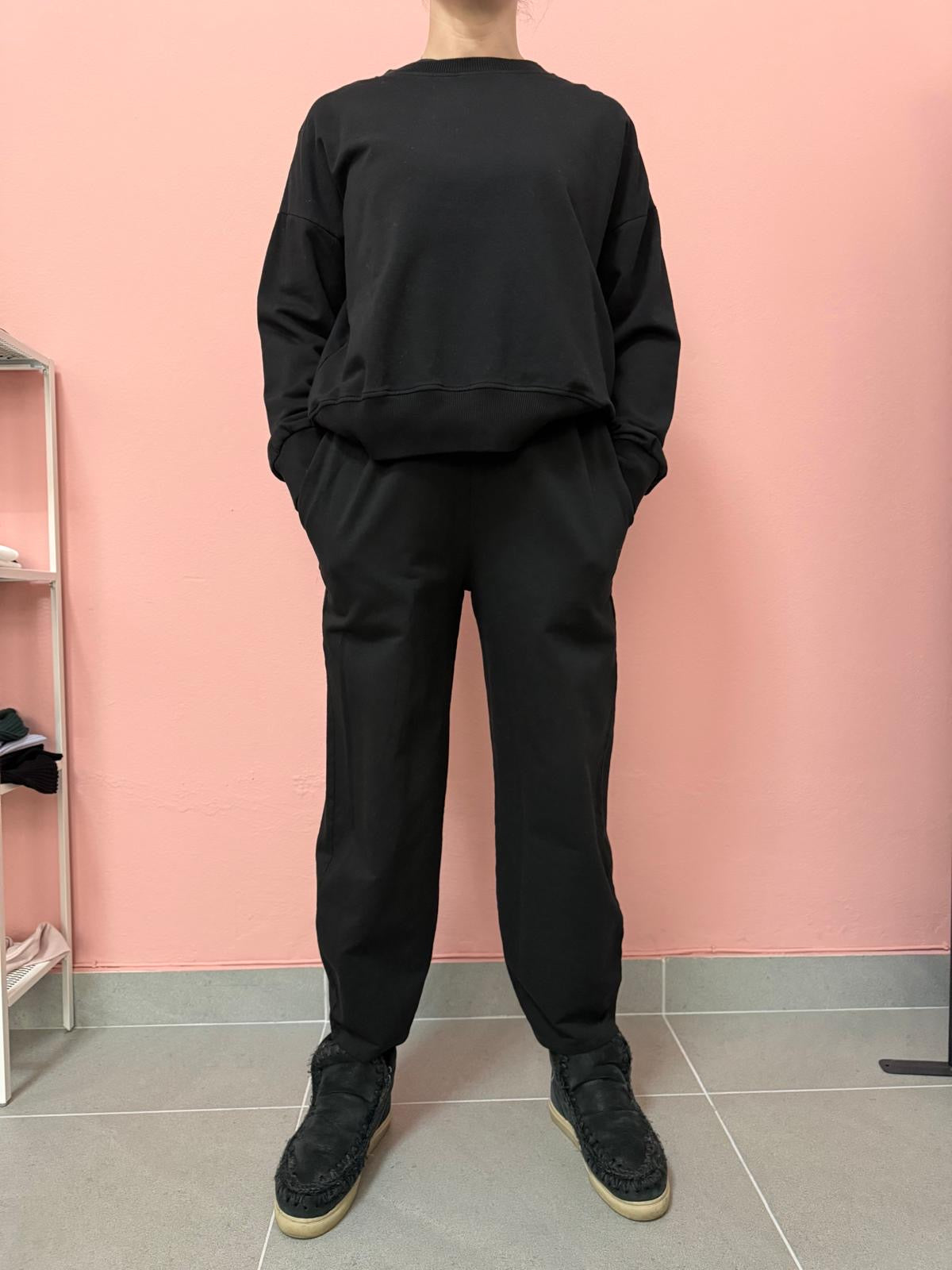 Completo Felpa e Pantalone Nero Susy Mix