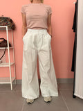 Pantalone palazzo bianco in popeline donna Lokita