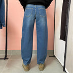 Jeans Baggy Carrot Donna in Denim 100% Cotone
