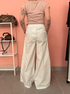 Pantalone palazzo bianco in popeline donna Lokita