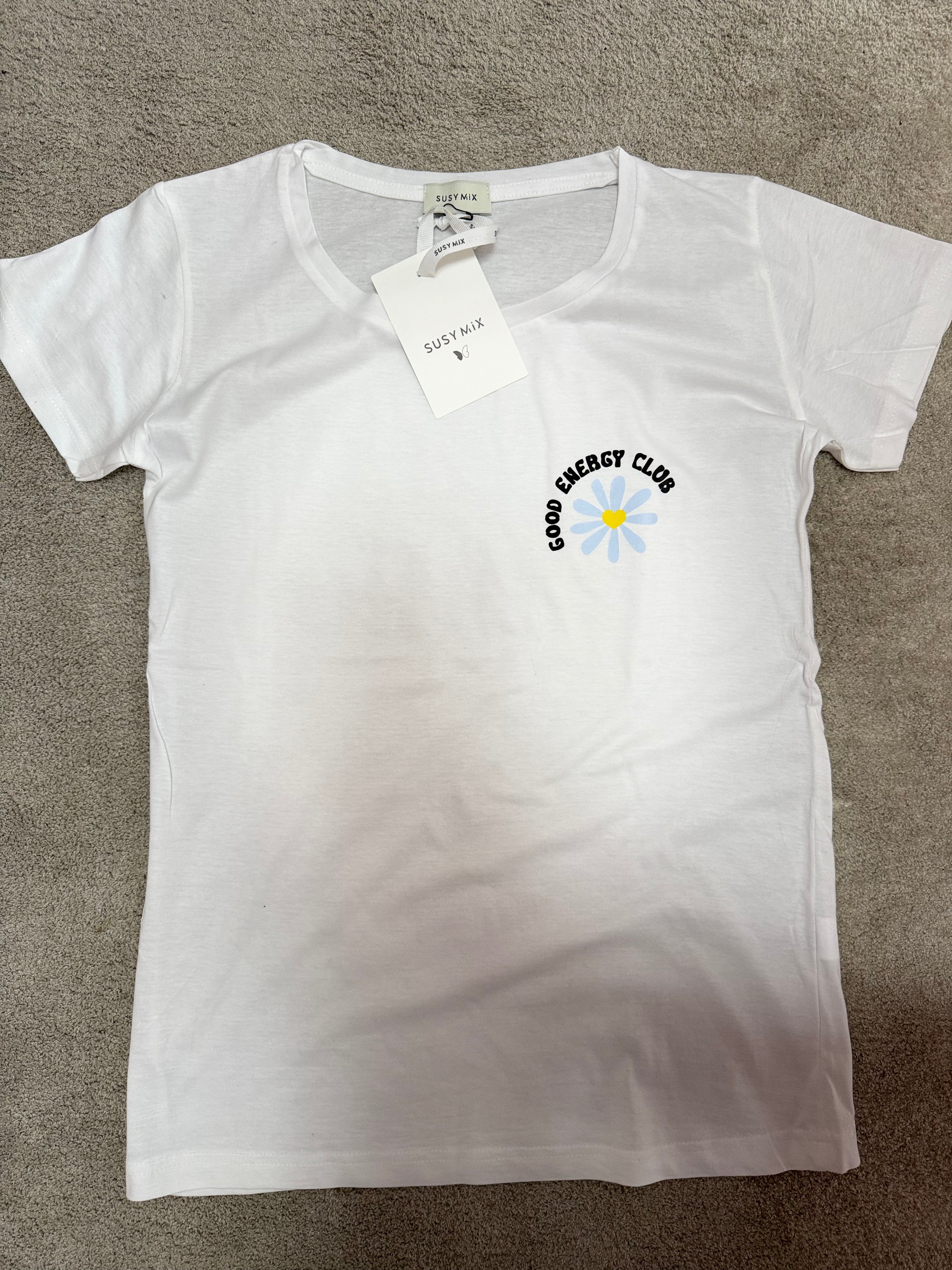 T-shirt Donna Susy Mix “Good Energy Club” Bianca