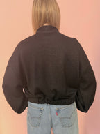 Bomber in Maglia Lurex Nero