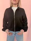 Bomber in Maglia Lurex Nero