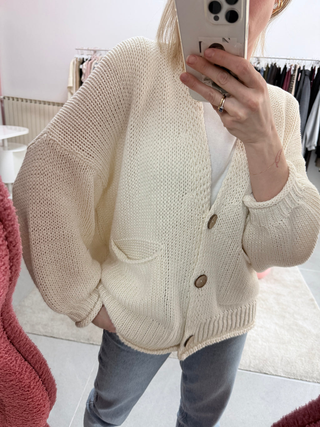 Cardigan con Bottoni e Tasche HAVEONE