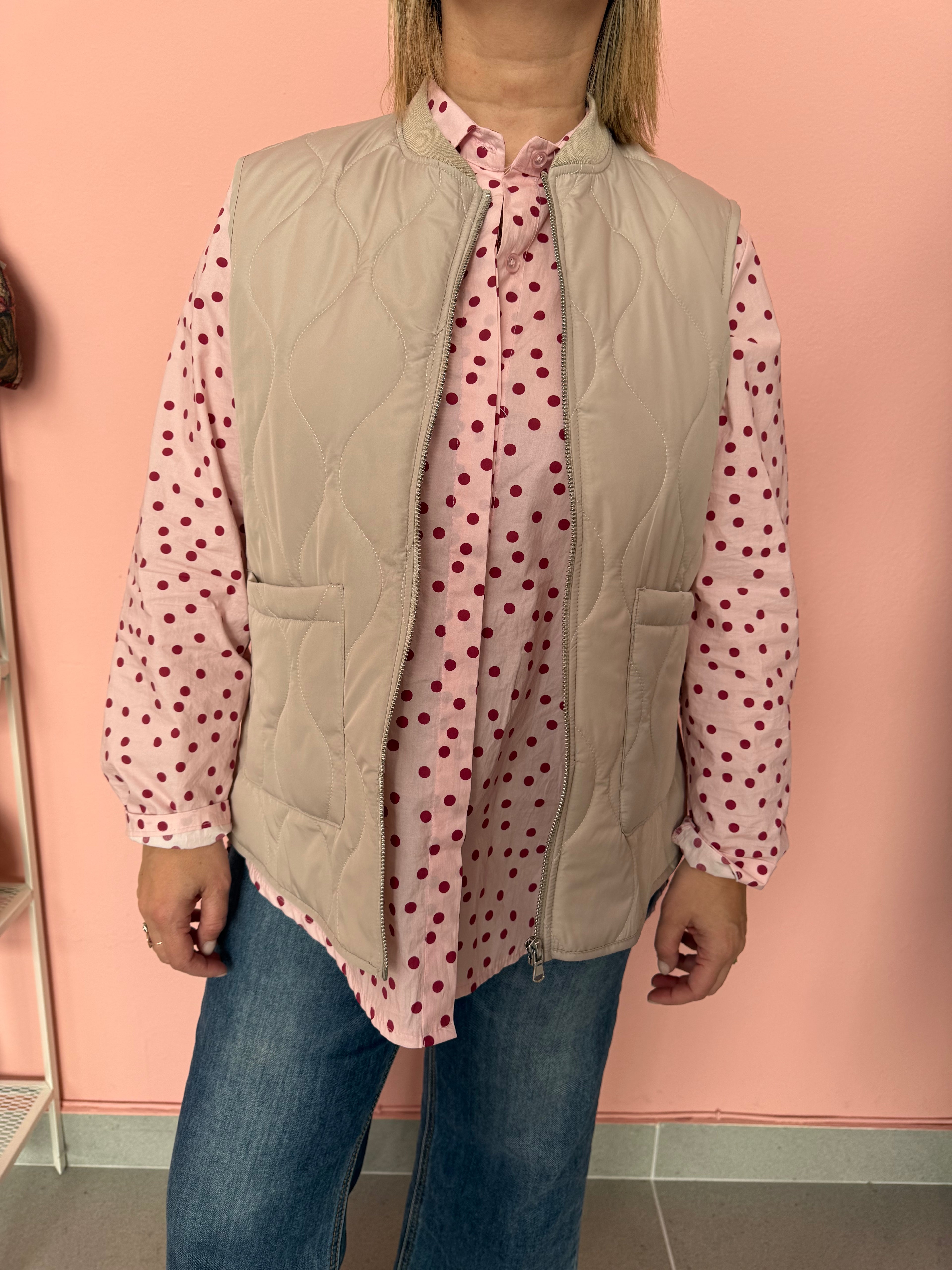 Gilet trapuntato over tasche