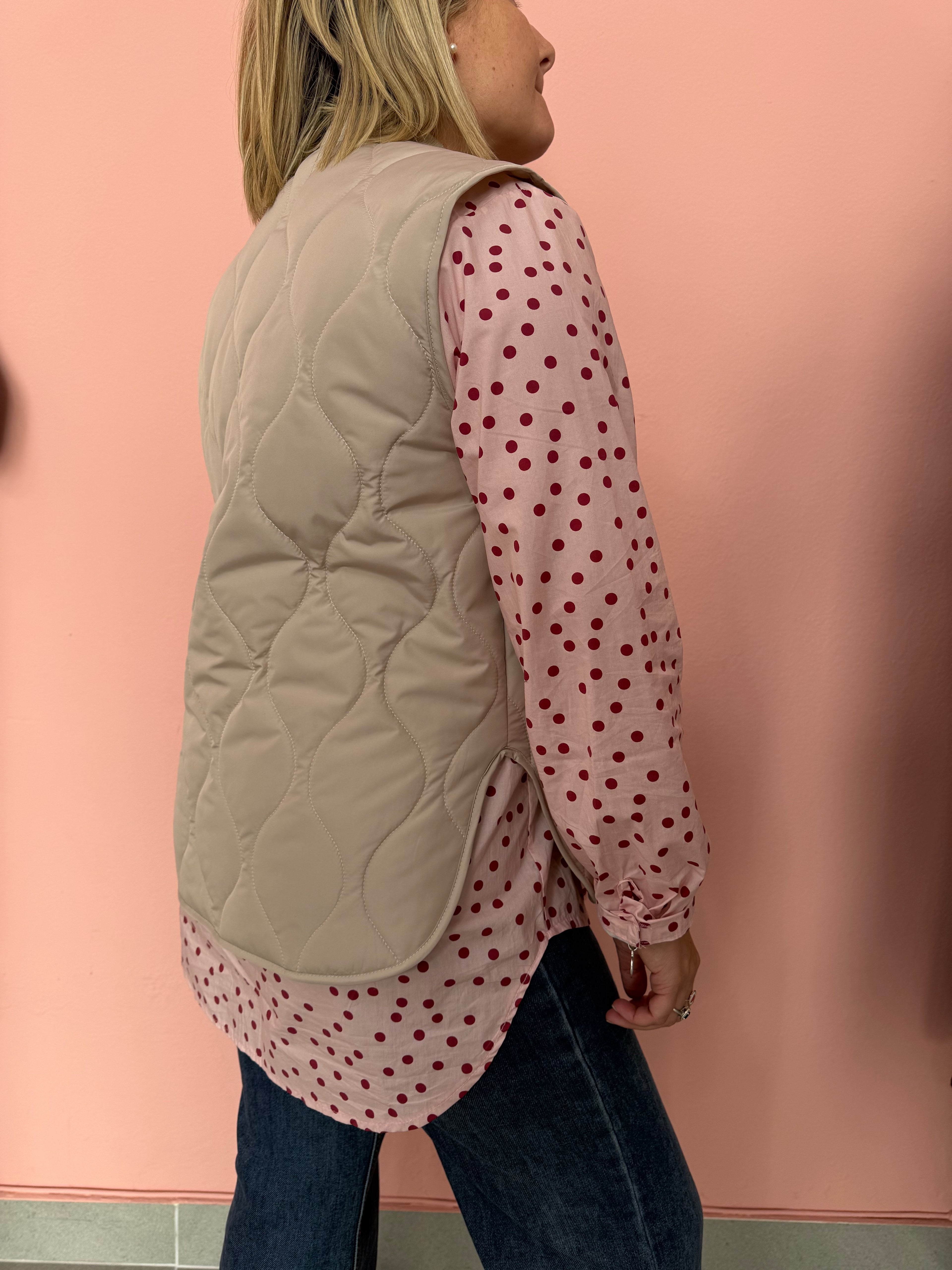 Gilet trapuntato over tasche