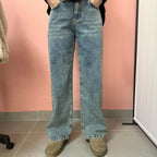 Jeans Straight Donna Kontatto Rubino in Denim 100% Cotone