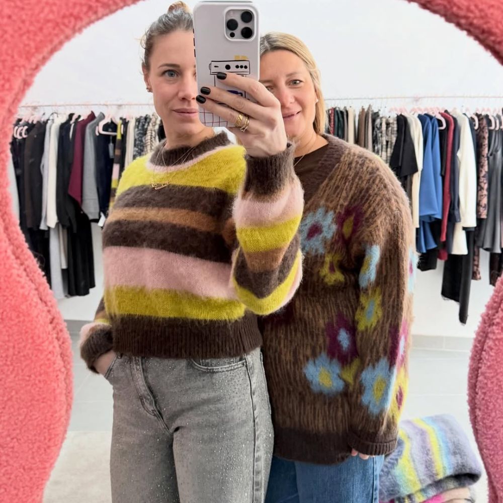 Maglione Rigato Donna Kontatto in Filato Morbido