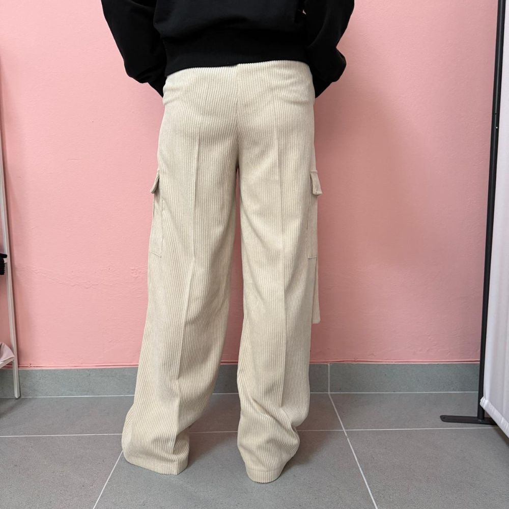 Pantalone Cargo Donna in Velluto a Coste Lokita – Gamba Ampia