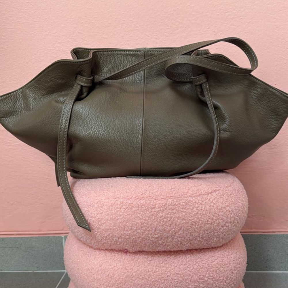 Shopping Bag in Pelle Marroncina – Made in Italy